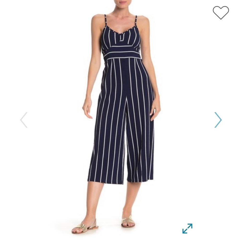 Spaghetti Strap Stripe Print Jumpsuit